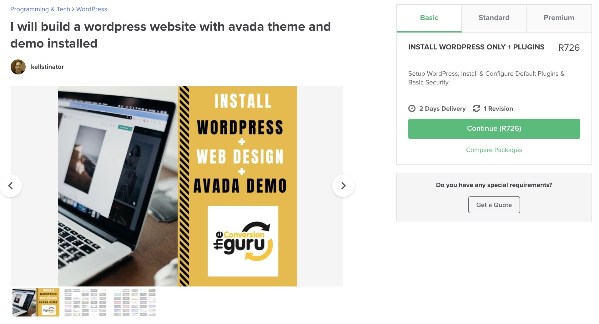 Fiverr Wordpress Installation with Avada Conversion Guru