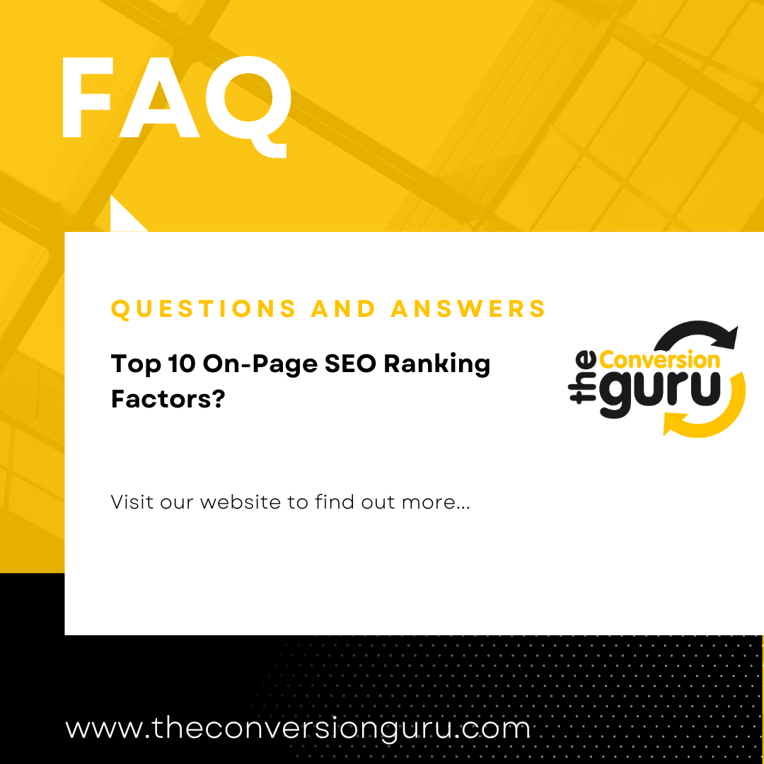Top 10 On-Page SEO Ranking Factors (1)